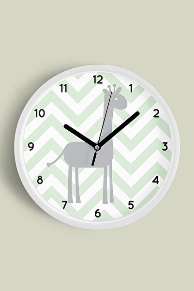 JHAAR Ceas de perete modern pentru camera copiilor cu girafă drăguță - 25 cm ...