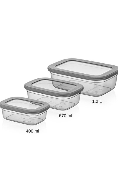 Mira Home SET OF 3 STORAGE CONTAINERS (400 ml-670 ml-1.2 lt)