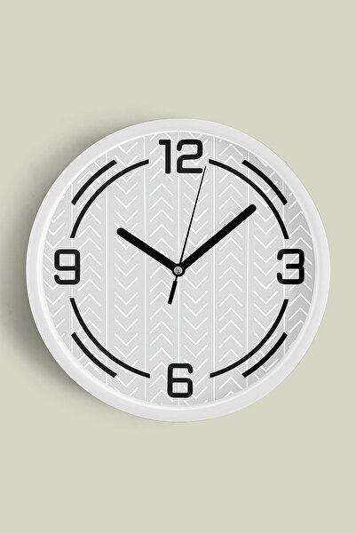 JHAAR Ceas de perete cu design modern - 42 cm - Carcasă albă cu sticlă fronta...