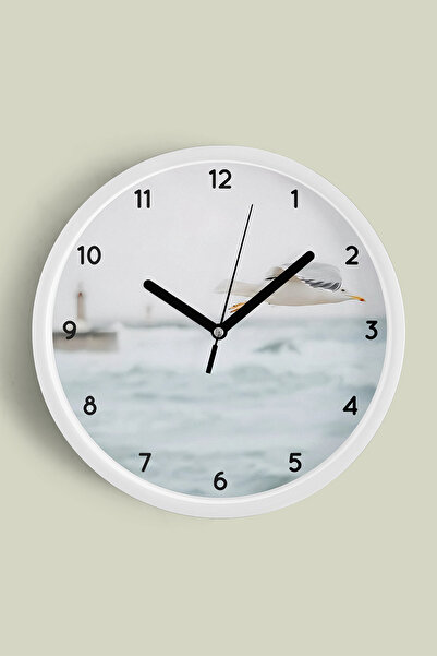 JHAAR Ceas de perete modern cu tematică peisaj naturală abstractă, cu pescăru...