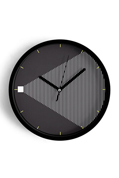 JHAAR Negru - Alb Iluzie optică Ceas de perete cu design modern - 35 cm - Car...