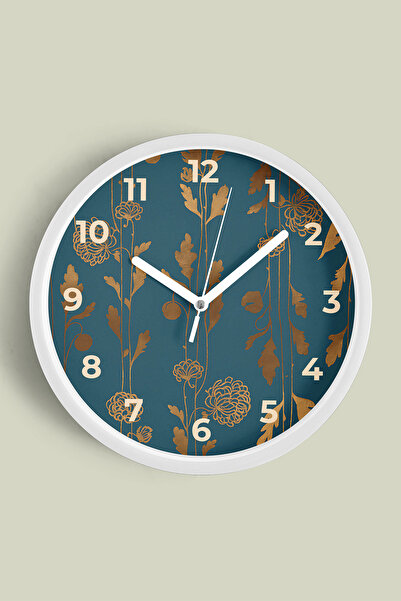 JHAAR Ceas de perete modern - 25cm - Carcasă albă cu sticlă pe față - Mecanis...