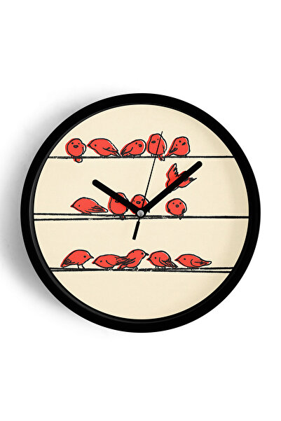JHAAR Ceas de perete decorativ modern cu ilustrație cu pasăre drăguță - 35 cm...
