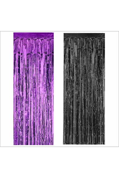 ZENVİVA Purple Tablecloth, Black Table Skirt, 1 Piece Black Backdrop, 1 Piece Purple Backdrop