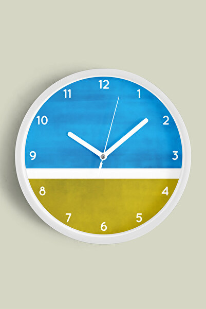 JHAAR Ceas de perete cu design modern - 42 cm - Carcasă albă cu sticlă fronta...