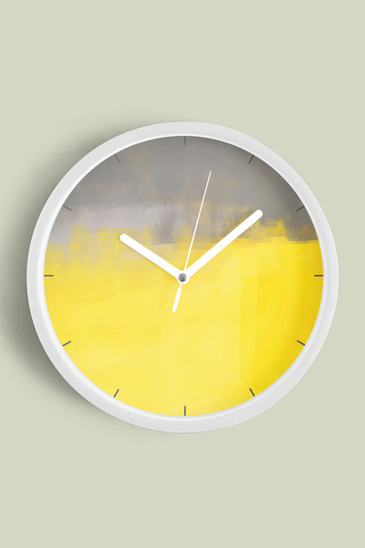 JHAAR Ceas de perete cu design modern - 42 cm - Carcasă albă cu sticlă fronta...