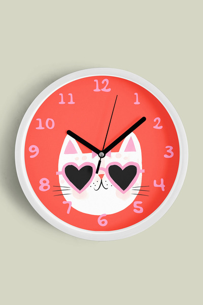 JHAAR Ceas de perete modern cu design Fancy Cat - Ceas de perete pentru camer...