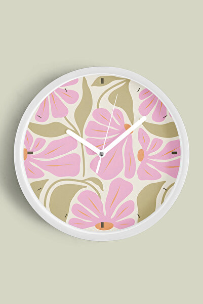 JHAAR Bohemian - Ceas de perete modern cu design floral abstract - 35cm - Car...