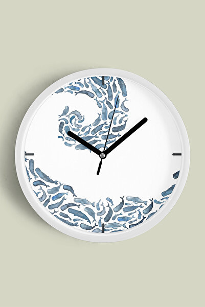 JHAAR Pește - Balenă - Delfin Ceas de perete cu design modern - 35cm - Carcas...