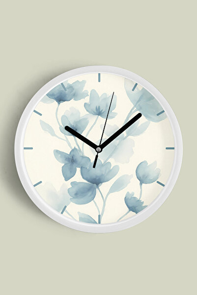 JHAAR Abstract Bohemian Floral Modern Design Wall Clock - 42cm - White Case w...