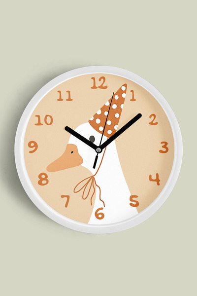 JHAAR Ceas de perete drăguț pentru camera copiilor, cu design gâscă/rață - 35...