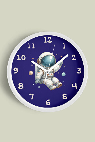 JHAAR Ceas de perete modern pentru camera copiilor, cu design de astronaut - ...