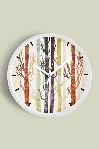 JHAAR Ceas de perete modern cu tematică peisaj natural abstract - 25 cm - Car...