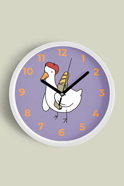 JHAAR Ceas de perete pentru camera copiilor cu design rață drăguță - 35cm - C...