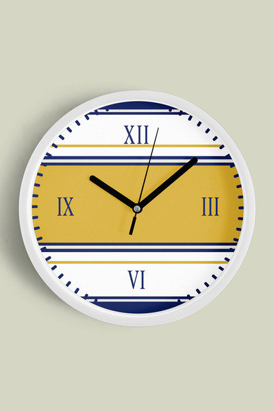 JHAAR Ceas de perete modern - 42cm - Carcasă albă cu sticlă frontală - Mecani...