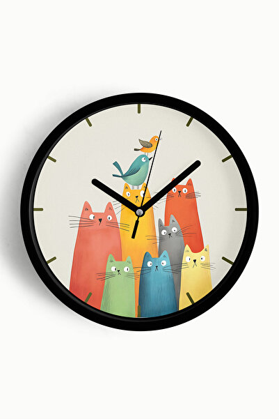 JHAAR Ceas de perete modern cu pisici drăguțe - Ceas de perete pentru camera ...