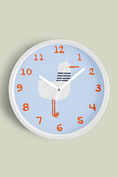 JHAAR Ceas de perete drăguț pentru camera copiilor, cu design Pescăruș - 25cm...