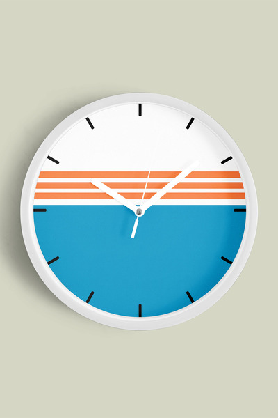 JHAAR ساعة حائط بتصميم عصري - 30 سم - هيكل أبيض مع واجهة زجاجية - آلية صامتة