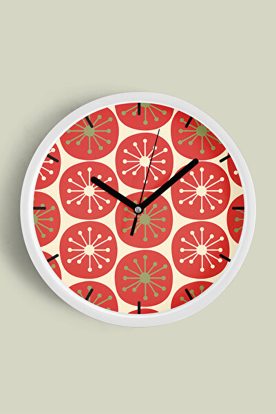 JHAAR Ceas de perete cu design modern - 35 cm - Carcasă albă cu sticlă fronta...