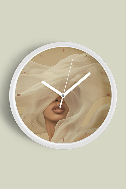 JHAAR Ceas de perete pentru femei în stil modern - 35 cm - Carcasă albă cu st...