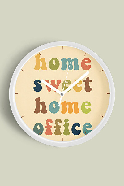 JHAAR تصميم حديث مكتوب - ساعة حائط للمكتب بعبارة 'هوم سويت هوم' - 30 سم - علب...