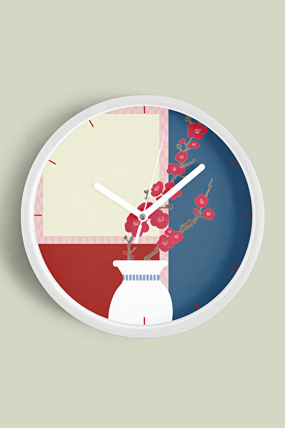 JHAAR Ceas de perete modern cu tematică florală - abstract - boem - 42 cm - c...