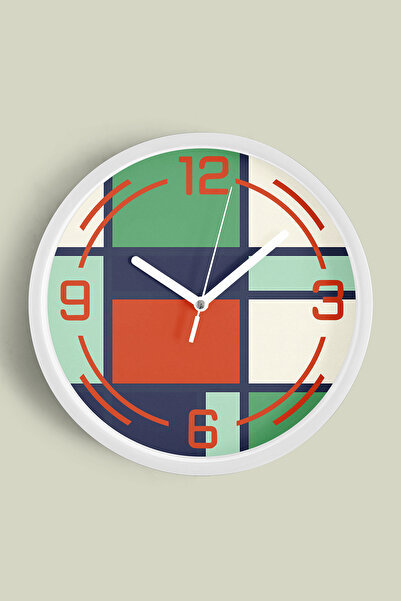 JHAAR ساعة حائط بتصميم عصري - 30 سم - هيكل أبيض مع واجهة زجاجية - آلية صامتة