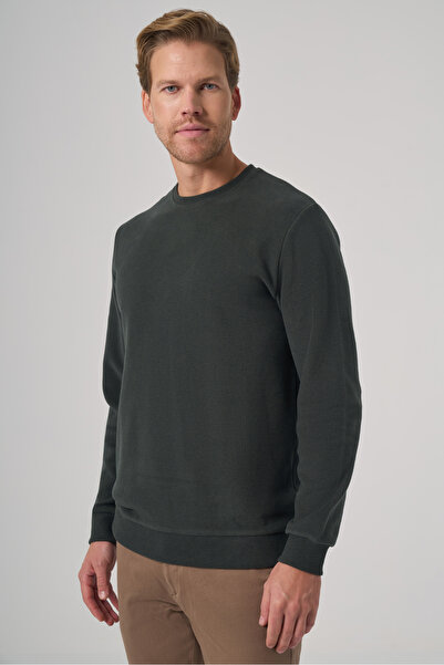 Morven Men's Khaki Trend Crew Neck Sweatshirt