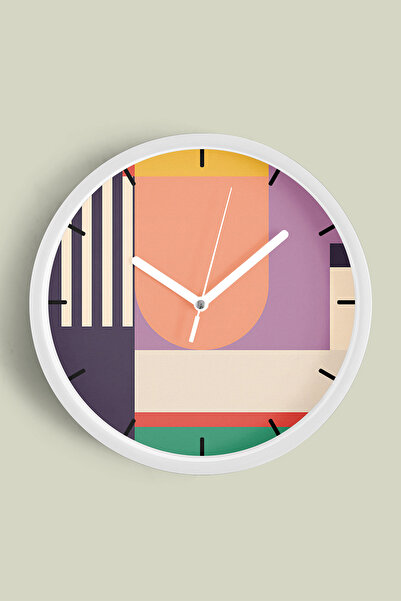 JHAAR Ceas de perete modern cu tematică geometrică abstractă - 42 cm - Carcas...