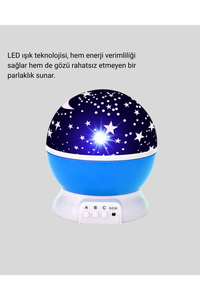 AyrStore Renkli LED Gece Lambası 6 Işık Modlu Çocuk Odası Atmosfer Aydınlatma