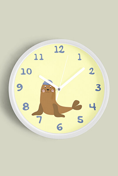 JHAAR Ceas de perete drăguț pentru camera copiilor, în formă de focă - 35 cm ...