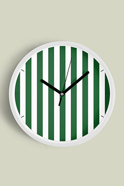JHAAR Vertical Striped Design Modern Wall Clock - 42cm - White Case with Glas...