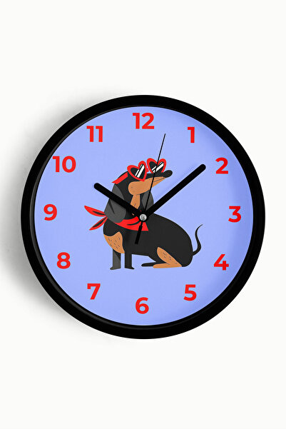 JHAAR Ceas de perete modern cu design câine și ochelari de soare - Ceas de pe...