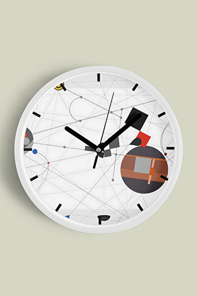 JHAAR Ceas de perete modern cu tematică geometrică abstractă - 42 cm - Carcas...