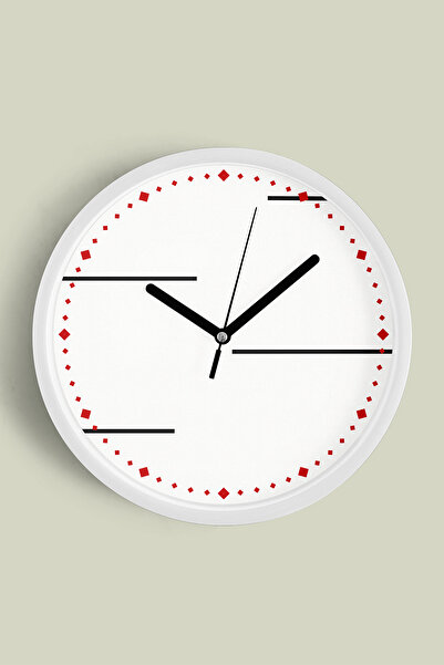 JHAAR Ceas de perete cu design modern - 35 cm - Carcasă albă cu sticlă fronta...