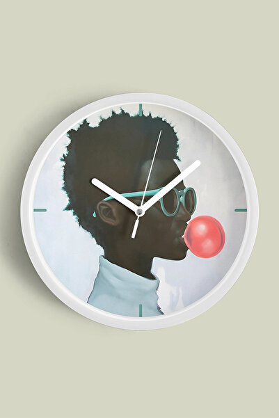 JHAAR Ceas de perete cu design modern, abstract, negru, cu o siluetă umană - ...