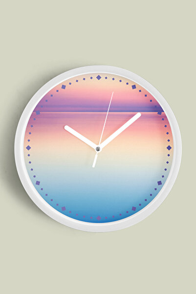 JHAAR Ceas de perete cu design modern - 35 cm - Carcasă albă cu sticlă fronta...