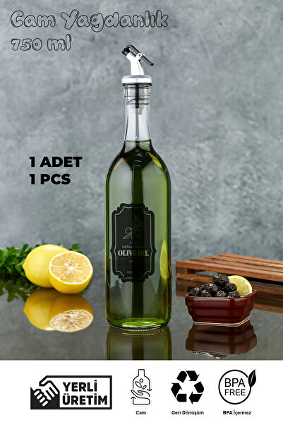 espashome Cam Yağdanlık, Zeytinyağı Sıvı Yağ Şişesi 750 ml