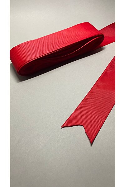 Massaltay Red Grosgrain Ribbon 4 cm 5 Meters – Durable Decorative Ribbon, Hobby, and Embellishment Ribbon