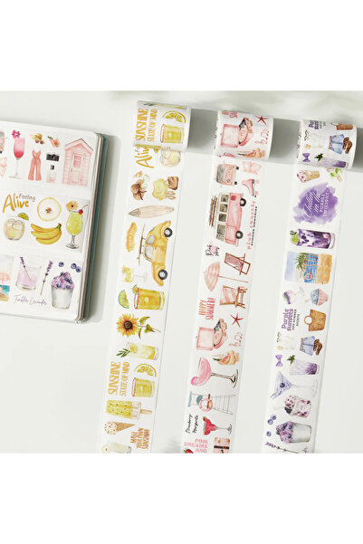 İthal L23-3 bucăți de 38cm de bandă washi Tropical Sips, ambalată în croială ...