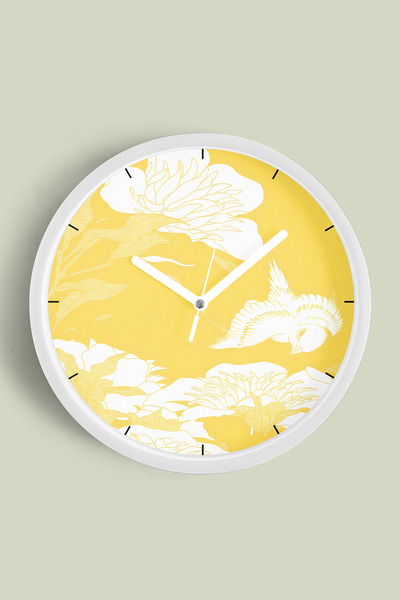 JHAAR Ceas de perete cu design modern - 35 cm - Carcasă albă cu sticlă fronta...