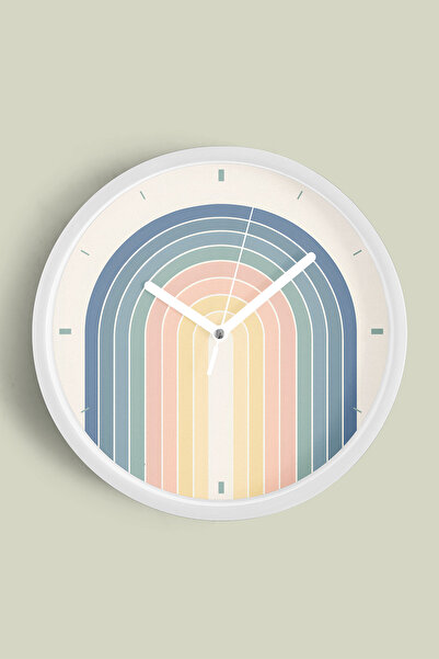 JHAAR ساعة حائط حديثة - 25 سم - هيكل أبيض مع واجهة زجاجية - آلية صامتة