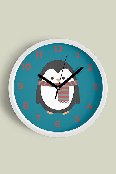 JHAAR Ceas de perete drăguț cu pinguini pentru camera copiilor - 35 cm - Carc...