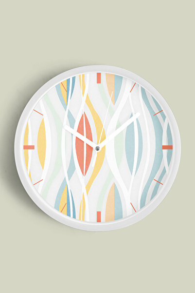 JHAAR Antique Look Abstract Wall Clock - 42cm - White Case with Glass Front -...