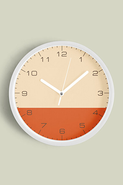 JHAAR Ceas de perete cu design modern - 30 cm - Carcasă albă cu sticlă fronta...