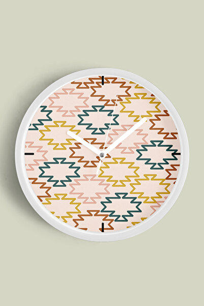 JHAAR Ceas de perete modern cu tematică geometrică - abstractă - 35 cm - Carc...