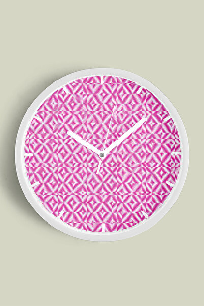 JHAAR Soyut - Geometrik Temalı Modern Duvar Saati - 25cm - Önü Camlı Beyaz Ka...