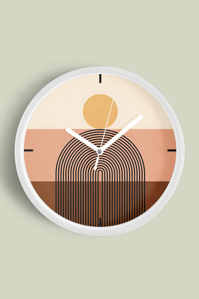 JHAAR Ceas de perete modern cu design abstract - 42 cm - Carcasă albă cu stic...