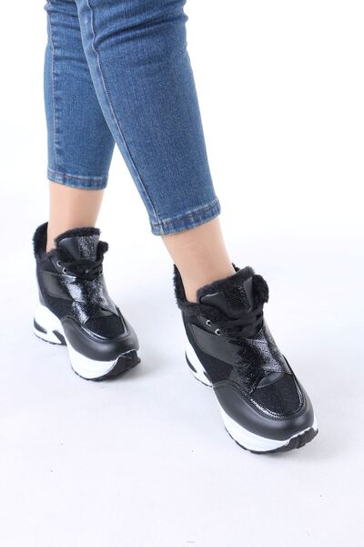 sefayol Pantofi sport Leroy cu talpă neagră și albă, cu velcro și cu toc ascuns