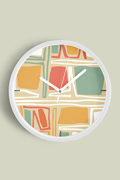 JHAAR Ceas de perete modern cu tematică abstractă - boemă - geometrică - 42 c...